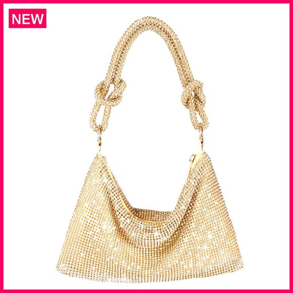 Rhinestone Evening Clutch with Shoulder Strap, 10\
